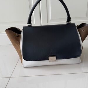 Celine Black and White Satchel Sleek Modern Design